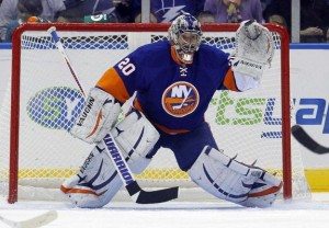 Evgeni Nabokov made 23 saves in the victory on the Island