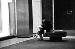 Late Night Reader (Black And White)