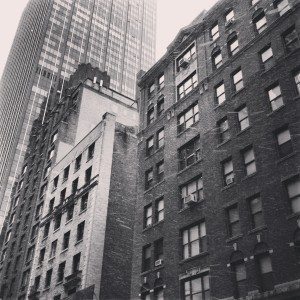 Black and White Snowy Facades