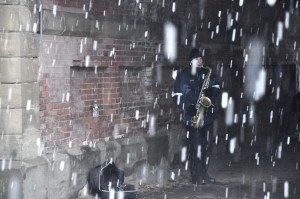Saxophonist In The Snow