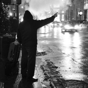 Getting a Taxi on 5th.