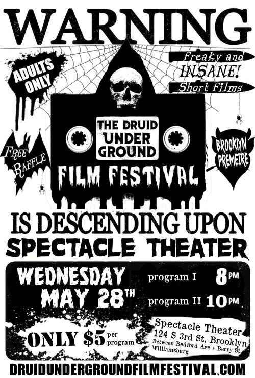 Poster for May 28th DUFF show at Spectacle Theatre