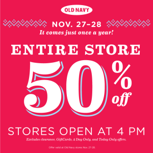 Manhattan Digest, Old Navy, Black Friday, Cyber Monday